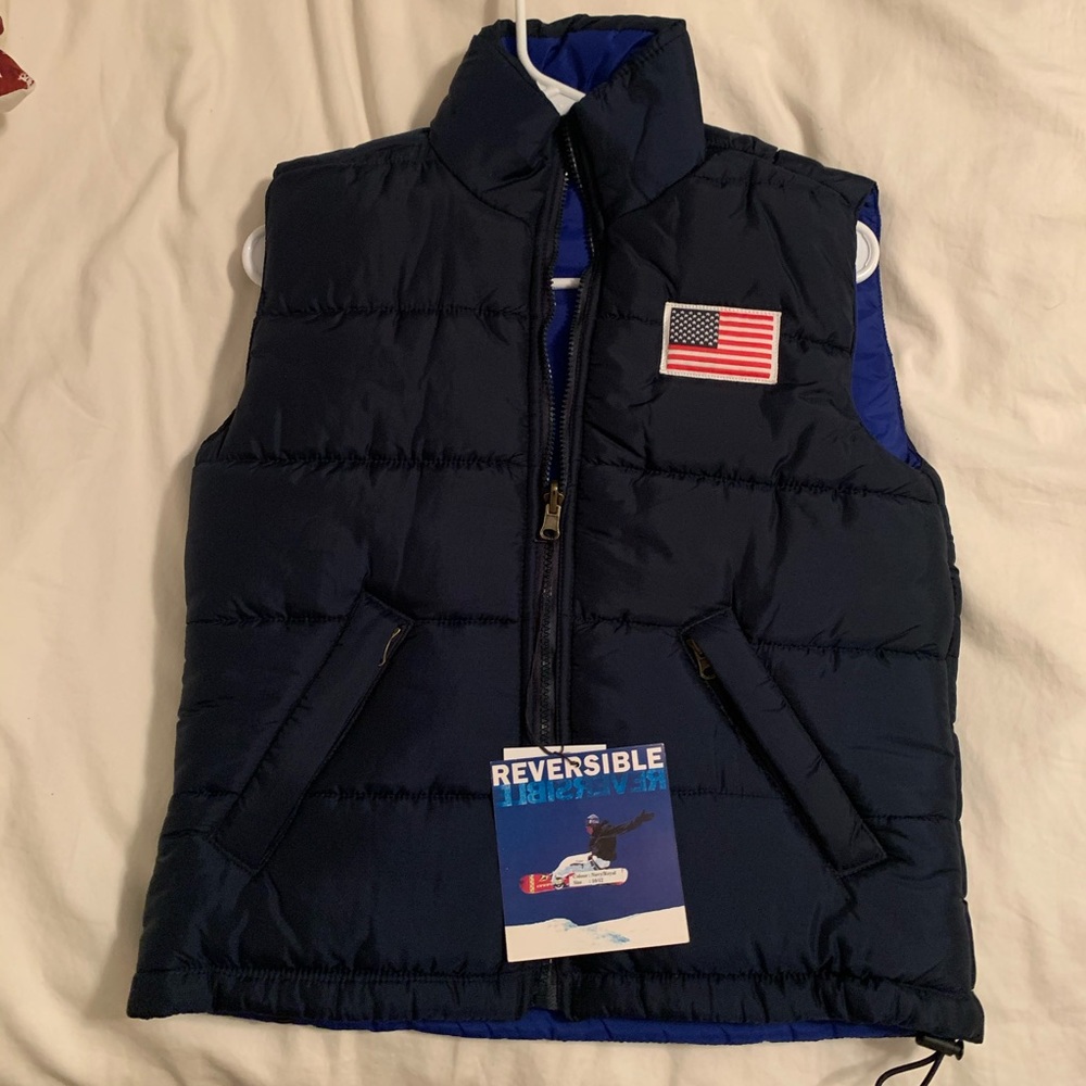 Reversible Navy Blue and Light Blue Vest